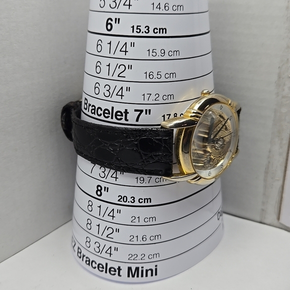 Mens Vintage John Weitz Faux Skeleton Watch Gold Tone Quartz New Battery - Picture 6 of 11